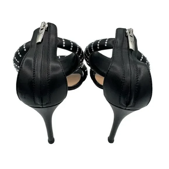 Gianvito Rossi Bijoux Crystal Puffy Nappa Black 105mm Sandals Size 8.5 - Picture 7 of 13